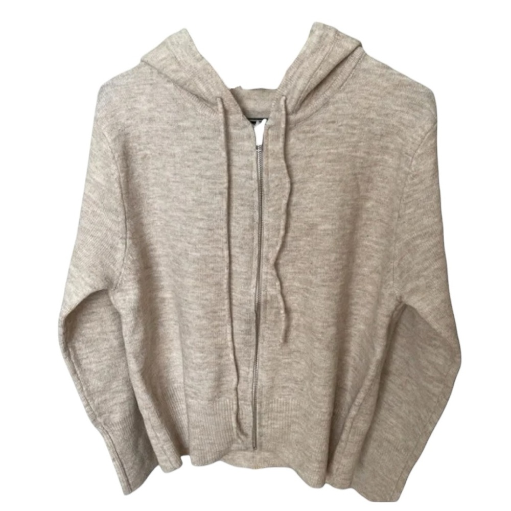 Zenana Outfitters Full zip sweater hoodie in Sand Beige size small - Picture 2 of 4